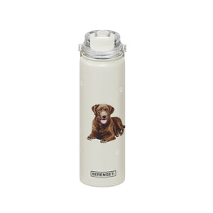 Chocolate Labrador Stainless Steel Water Bottle 24 Oz. Serengeti