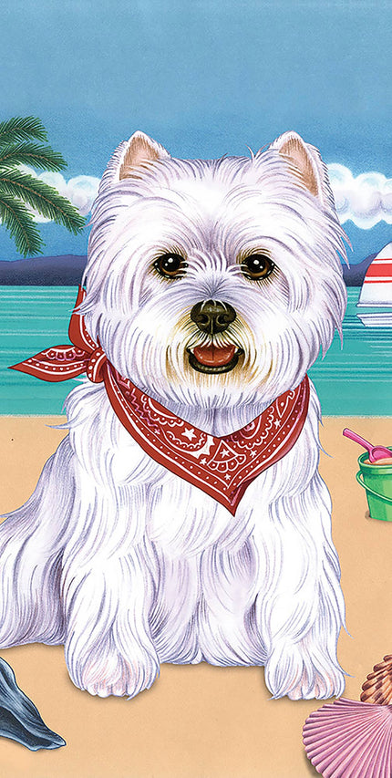 Westie Bath Beach Towel