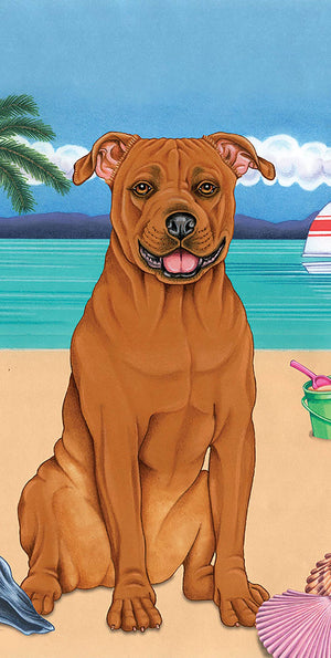 Pit Bull Bath Beach Towel