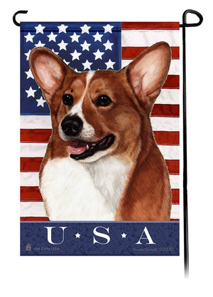 This Corgi Pembroke Red & White USA American Garden Flag is a testament to the beauty of your favorite breed and the American Flag